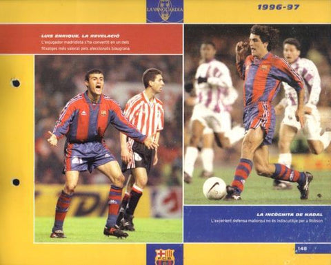 LAMINA V43397: F.C. Barcelona Luis Enrique i Nadal any 1996. El Gran album del Barça