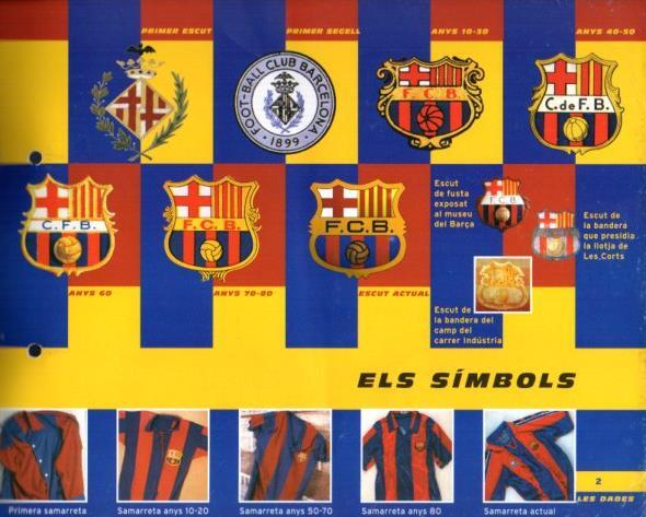 LAMINA V43399: F.C. Barcelona escuts i samarretes. El Gran album del Barça