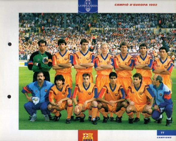 LAMINA V43382: F.C. Barcelona equip Campio d'Europa 1992. El Gran album del Barça