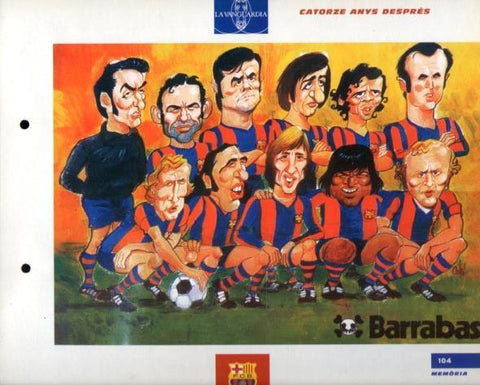 LAMINA V43363: F.C. Barcelona equip, portada Barrabas 1974. El Gran album del Barça