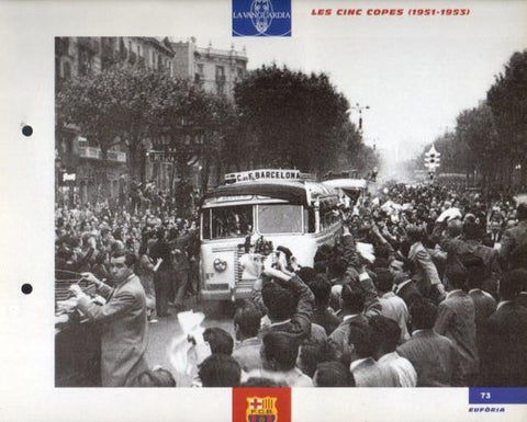 LAMINA V43378: F.C. Barcelona celebrant la Copa de 1951. El Gran album del Barça