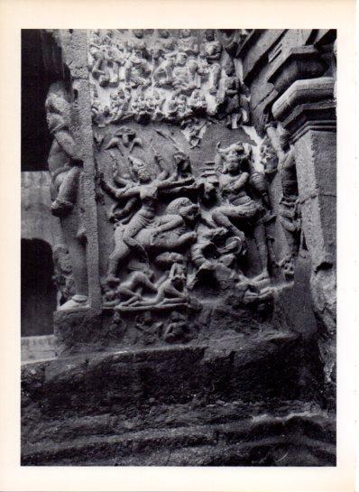 LAMINA V43460: Escena del Ramayana, templo de Kailasanatha, India