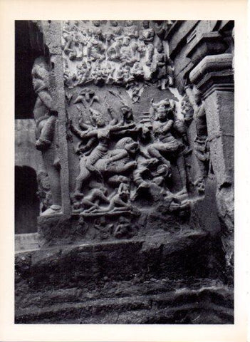 LAMINA V43460: Escena del Ramayana, templo de Kailasanatha, India