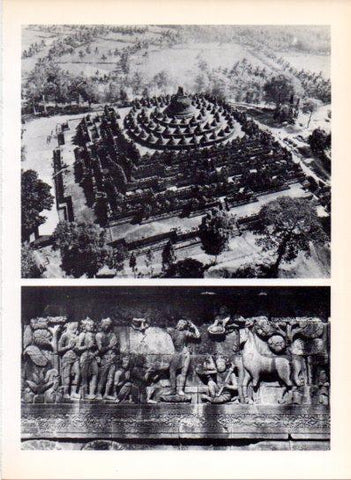 LAMINA V43464: Vista aerea piramide de Borobudur, Java