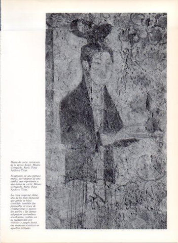 LAMINA V43451: Dama de corte pintura de una tumba fragmento