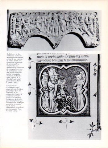 LAMINA V43437: Coronacion de Carlomagno, manuscrito frances