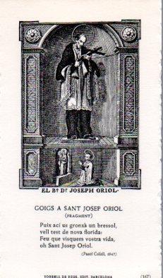 POSTAL PV12123: Goigs a Sant Josep Oriol 1947