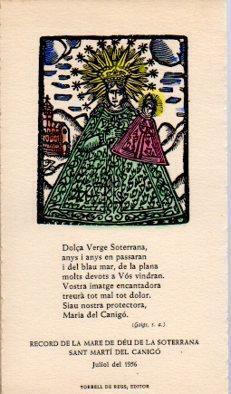 POSTAL PV12115: Goig record Mare de Deu de la Soterrana