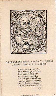 POSTAL PV12109: Goigs Sant Bernat Calvo fill de Reus