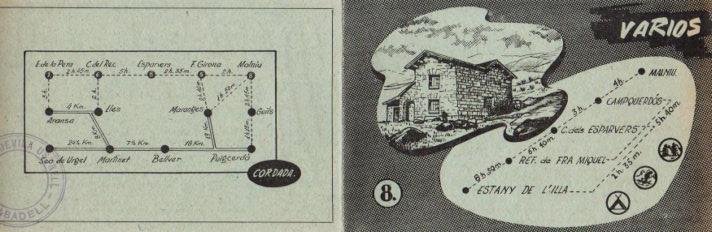 POSTAL PV12148: Triptico Refugio Cabañas varias itinerario 8