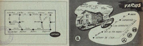 POSTAL PV12148: Triptico Refugio Cabañas varias itinerario 8
