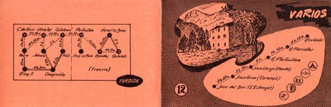 POSTAL PV12144: Triptico Refugios Cabañas y varios itinerario 12
