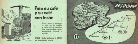 POSTAL PV12143: Triptico Refugio Costabona itineraio 11. Publicidad Nescafe