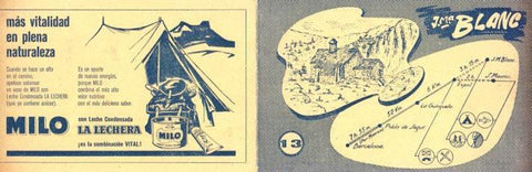 POSTAL PV12140: Triptico Refugio Josep Maria Blanc itinerario 13. Publicidad Milo