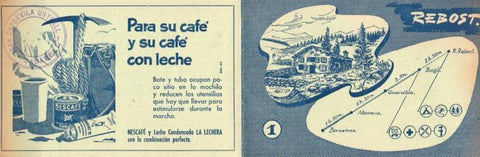 POSTAL PV12133: Triptico Refugio Rebost itinerario 1. Publicidad Nescafe