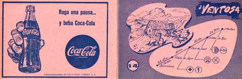 POSTAL PV12132: Triptico Refugio Joan Ventosa i Clavell itinerario 14. Publicidad Coca Cola