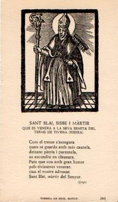 POSTAL PV12130: Goigs Sant Blai Bisbe i Martir  