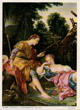 POSTAL PV12263: Pastorella addormentata, Boucher