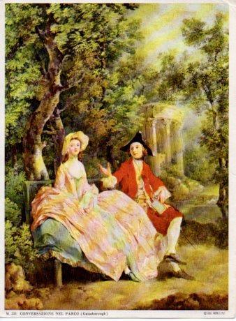 POSTAL PV12262: Conversazione nel parco, Geinsborough