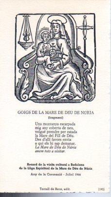 POSTAL PV12104: Goigs de la Mare de Deu de Nuria