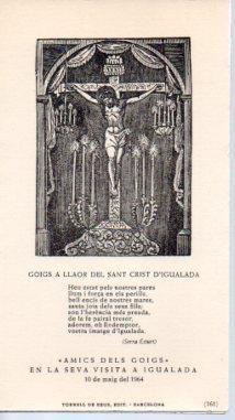POSTAL PV12103: Goigs a llaor del San Crist d'Igualada