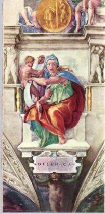 POSTAL PV11977: La Cappella Sistina. La Sibilla Delfica