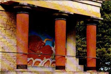 POSTAL PV12008: Knossos. The relief fresco of the charging bull