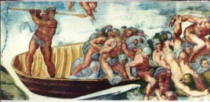 POSTAL PV11965: La Cappella Sistina. Caronte e i Dannati