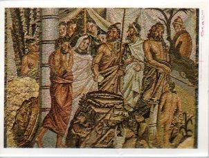 POSTAL PV11962: Ampurias. Mosaico del Sacrificio de Ifigenia