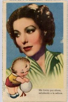 POSTAL PV12097: Claudette Colbert por Fariñas