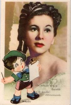 POSTAL PV12094: Olivia de Havilland por Fariñas