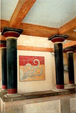 POSTAL PV12011: Knossos. Hall with copies of frescoes