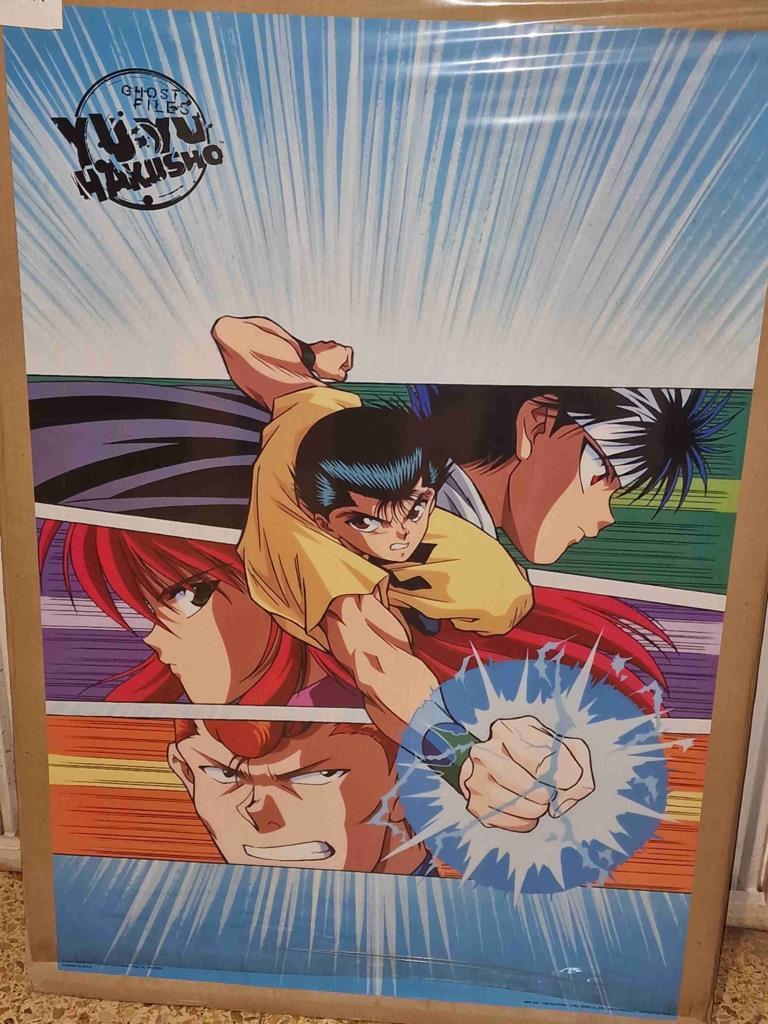 Poster anime: Hiei / Yusuke / Kurama / Kazuma del manga-anime Yu Yu Hakusho (Yoshihiro Togachi). Ghost Files