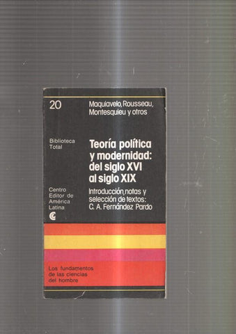 Teoria politica y modernidad: del siglo XVI al siglo XIX