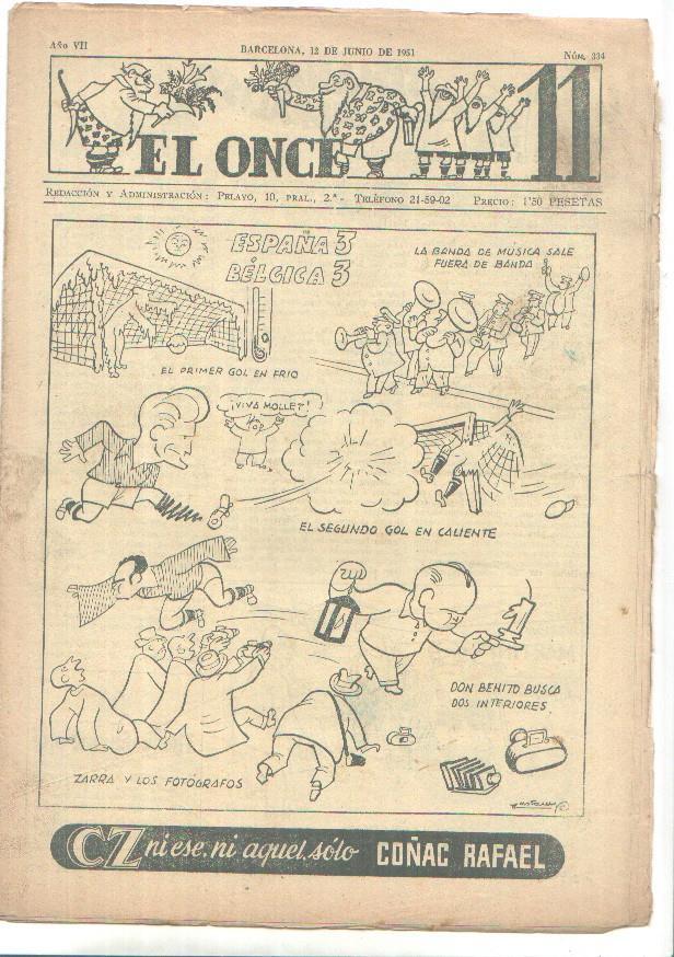 El Once revista deportiva numero 334 (12.6.1951)