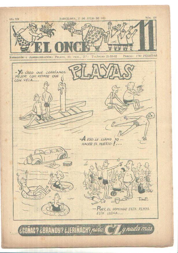El Once revista deportiva numero 339 (17.7.1951)