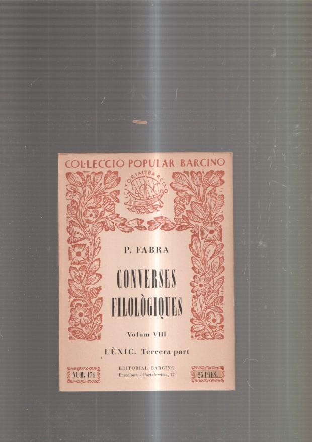 Converses filologiques volum VIII. Lexic, tercera part