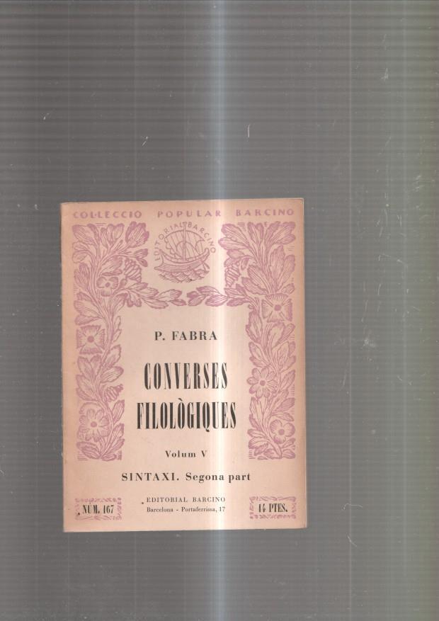 Converses Filologiques volum V. Sintaxi, segona part