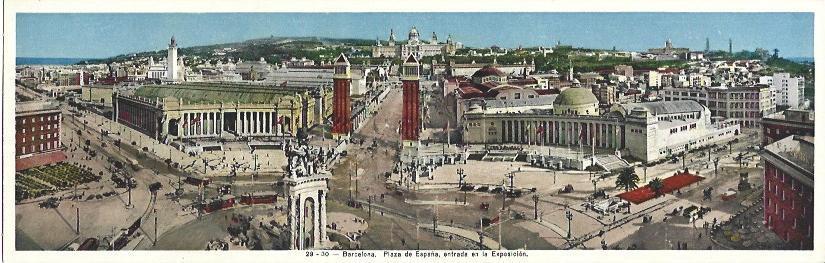 POSTAL A6247: Entrada Exposicion Plaza de España, Barcelona