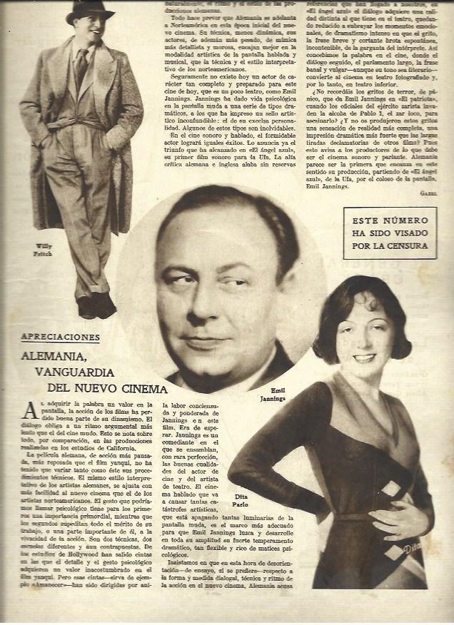 LAMINA 37445: Emil Jannigs, Willy Fritch y Dita Parlo