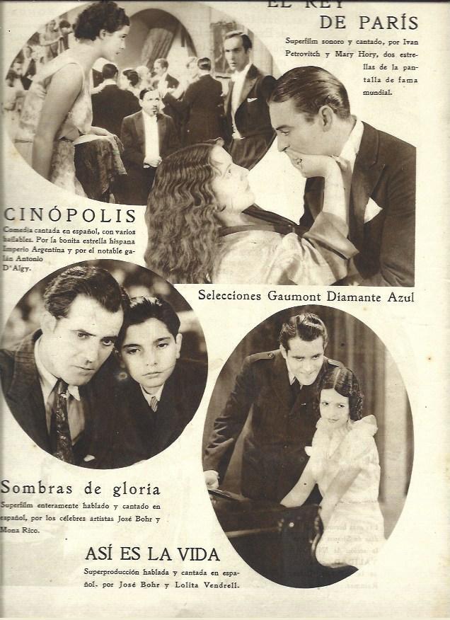 LAMINA 37449: Estrenos de cine de 1928