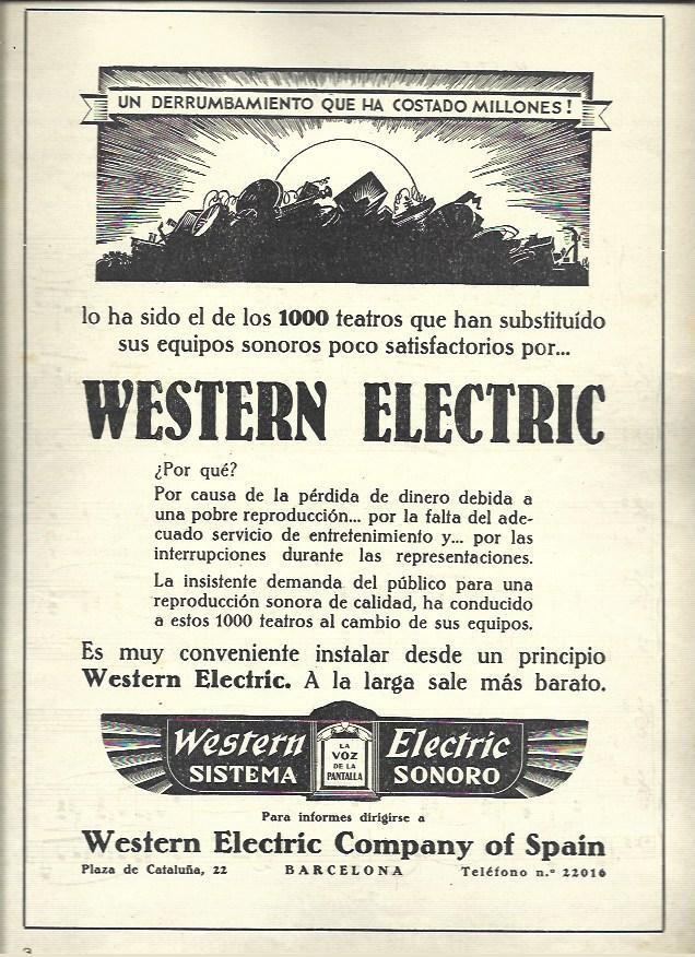 LAMINA 37461: Publicidad de Western Electric