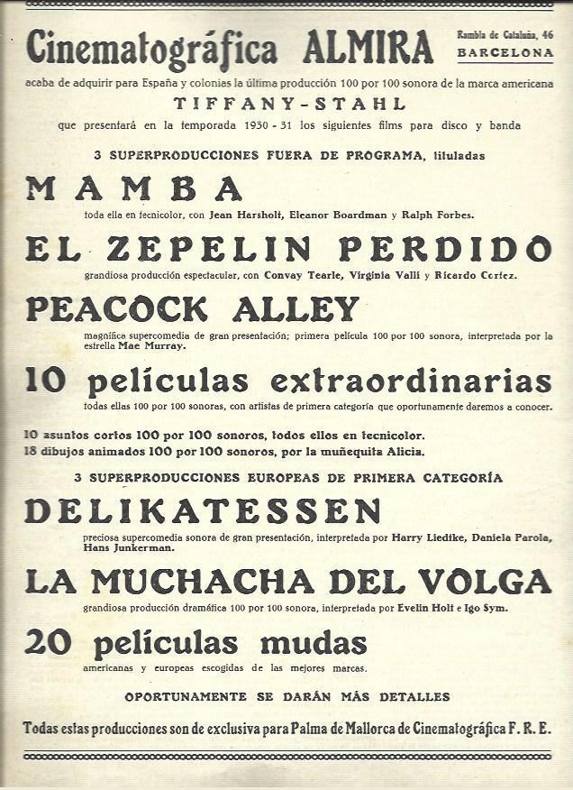LAMINA 37462: Estrenos de Cinematografica Almira