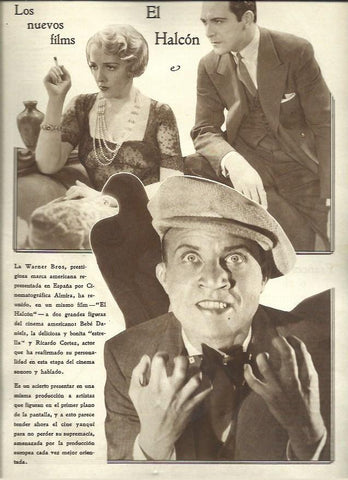 LAMINA 37418: Ricardo Cortez y Bebe Daniels en El Halcon