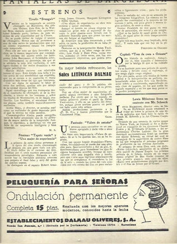 LAMINA 37419: Publicidad Peluqueria Dalmau Oliveres de Barcelona
