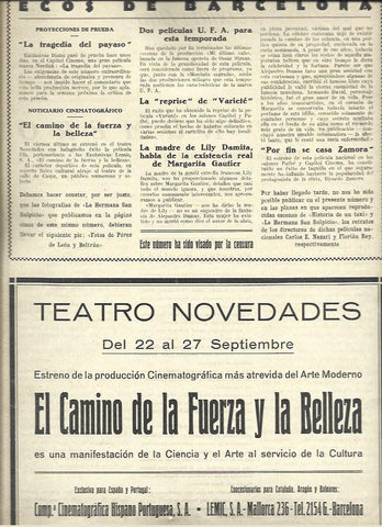 LAMINA 37425: Publicidad del Teatro Novedades de Barcelona