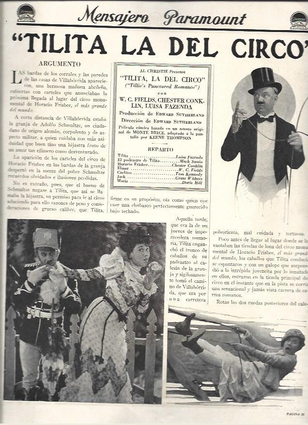 LAMINA 37517: Ficha y escenas de Tilita la del circo