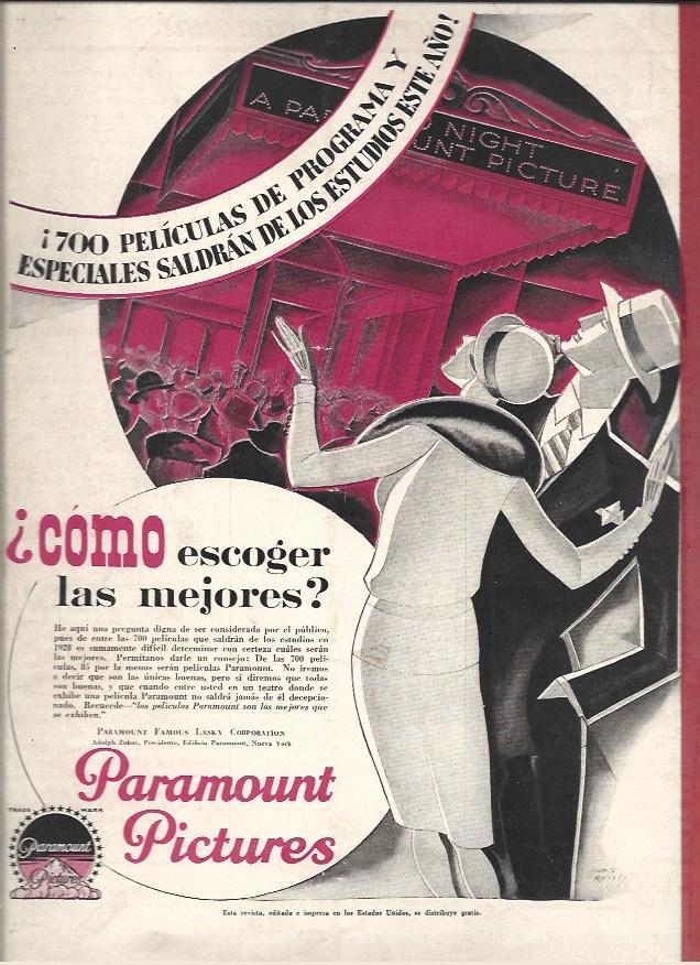 LAMINA 37522: Contraportada con publicidad de Paramount Pictures