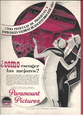 LAMINA 37522: Contraportada con publicidad de Paramount Pictures