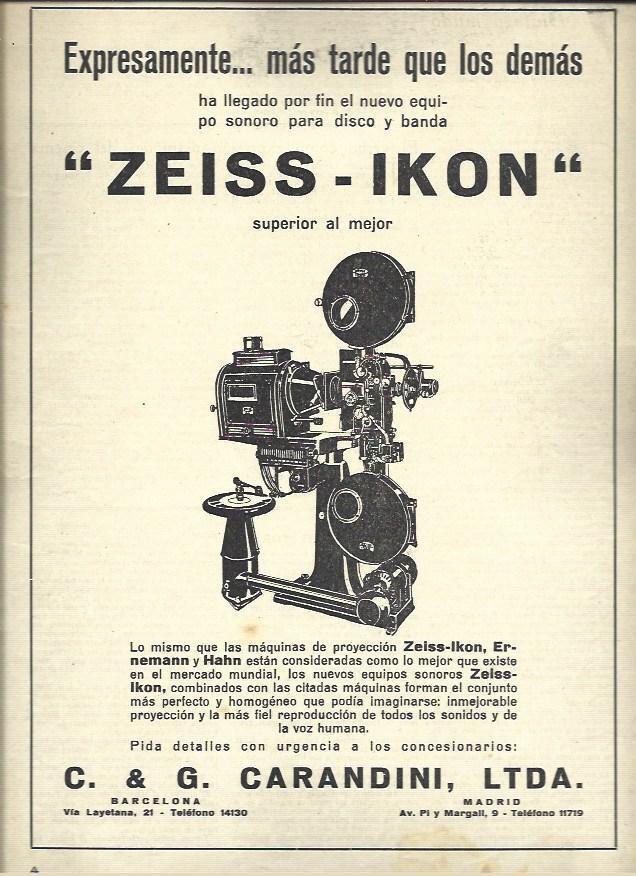 LAMINA 37471: Publicidad del equipo sonoro Zeiss-Ikon